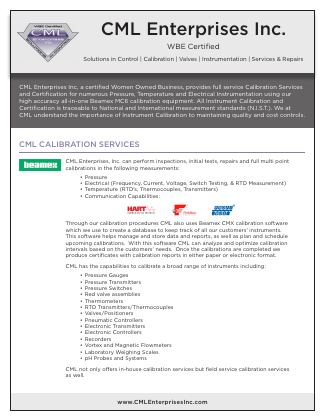 Cover of Calibration Service Line Card